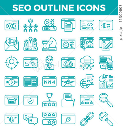 SEO Search engine optimization outline icons. 55300603