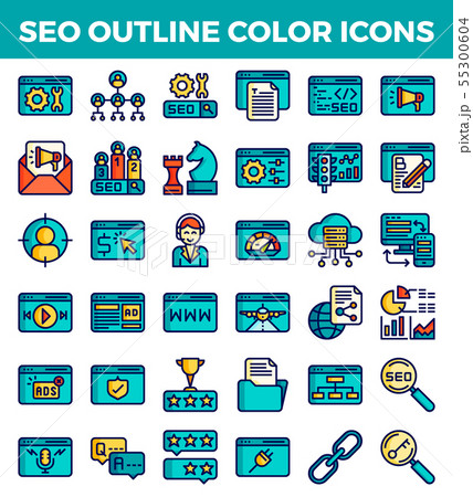 SEO Search engine optimization outline color 55300604