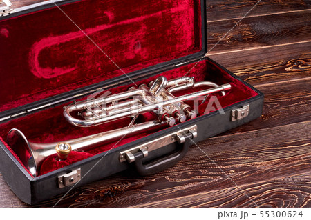 Professional trumpet in velvet case. 55300624