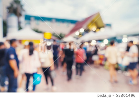 Abstract blur background in night market at Abstract blur background in night market at 55301496