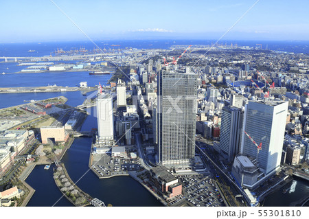 Aerial view on Yokohama and Tokyo Bay, Japan Aerial view on Yokohama and Tokyo Bay, Japan 55301810