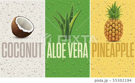 fresh juice drops background with exotic fruits fresh juice drops background with exotic fruits 55302194