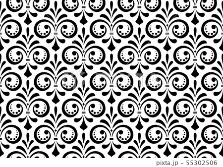 Floral pattern. Vintage wallpaper in the Baroque Floral pattern. Vintage wallpaper in the Baroque 55302506