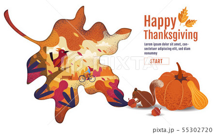 Happy Thanksgiving, Autumn, Banner Design 55302720