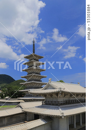 特別史跡讃岐国分寺跡の伽藍の配置模型（南大門、七重塔、中門） 55303884