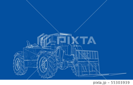 Forklift concept. Vector rendering of 3d Forklift concept. Vector rendering of 3d 55303939