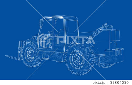 Forklift concept. Vector rendering of 3d Forklift concept. Vector rendering of 3d 55304050