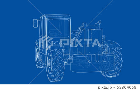 Forklift concept. Vector rendering of 3d Forklift concept. Vector rendering of 3d 55304059