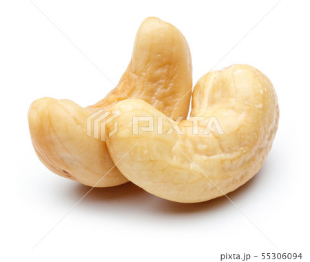 Raw cashew nuts isolated on white Raw cashew nuts isolated on white 55306094