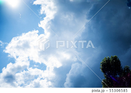 White Spindrift clouds on blue beauty sky 55306585