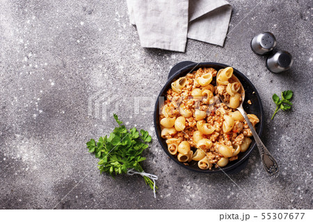 Pasta Bolognese with meat sauce 55307677