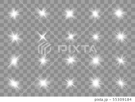 Set of Glowing Light Stars Set of Glowing Light Stars 55309184