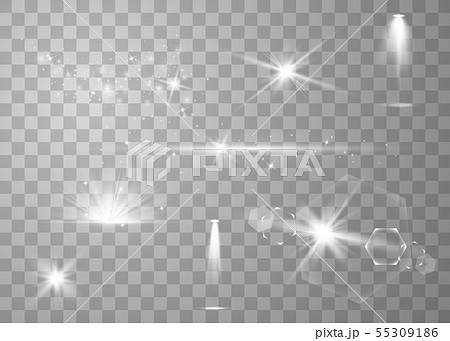 Realistic lens flares set Realistic lens flares set 55309186