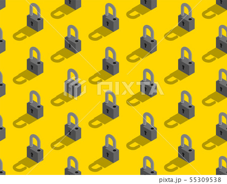 Lock unlock 3D isometric seamless pattern, 55309538