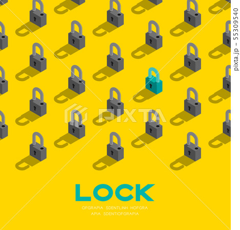Lock 3D isometric pattern, Password unlock concept 55309540