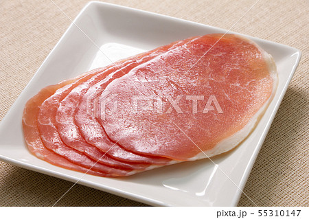 生ハム(ラックスハム)スライス。非加熱食肉製品。 55310147