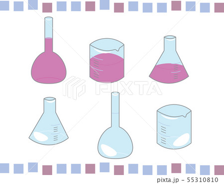 実験器具 黒ふちのイラスト素材