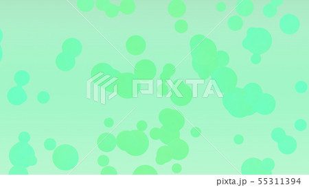 CGアブストラクト　界面張力で分離した水玉　黄緑色 55311394