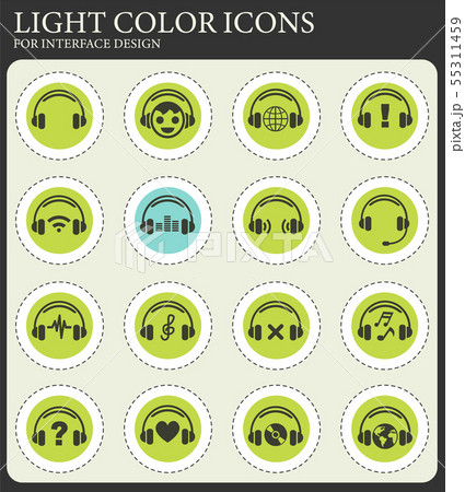 headphones icon set 55311459