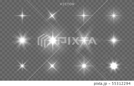 Star shines and light glow sparks, vector bright 55312294