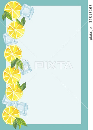 レモン　氷　ポストカード　半透明テキストスペース 55313168