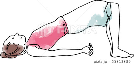 ゆるっとしたイラストのヨガポーズ ゆるっとしたイラストのヨガポーズ 55313389