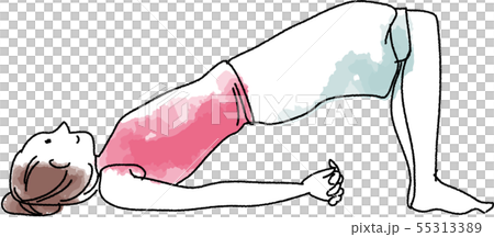 ゆるっとしたイラストのヨガポーズ ゆるっとしたイラストのヨガポーズ 55313389