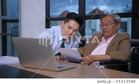 Business concept. People with disabilities are 55313580