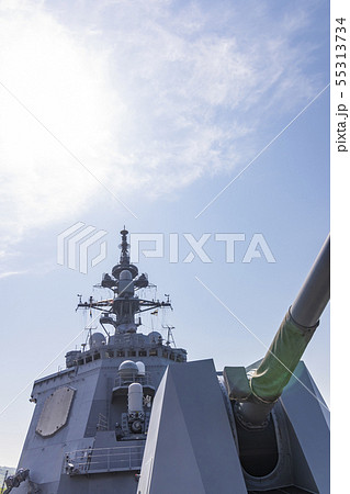 護衛艦あたごの主砲 Mk 45 Mod 4 5インチ砲 の写真素材