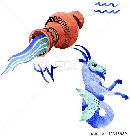 Horoscope zodiac sign, astrology symbol. Watercolor background set. Isolated zodiac illustration 55313989