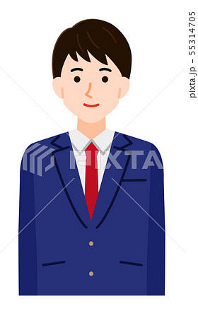 男子学生 制服 シンプル 線なし 線なし イラストのイラスト素材