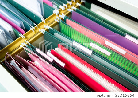 Files document of hanging file folders in a drawer 55315654