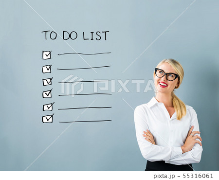 To do list with young woman To do list with young woman 55316061