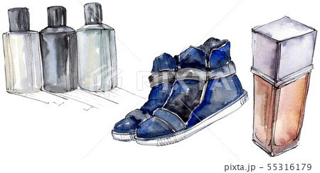 Fashionable sketch glamour illustration in a watercolor style isolated element. Watercolour Fashionable sketch glamour illustration in a watercolor style isolated element. Watercolour 55316179