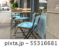 Summer terrace cafe. Empty tables and chairs.  55316681