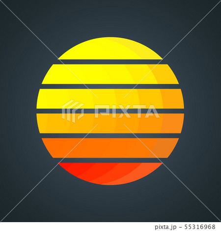 Retro sun with colorful gradient stripes. Vintage Retro sun with colorful gradient stripes. Vintage 55316968