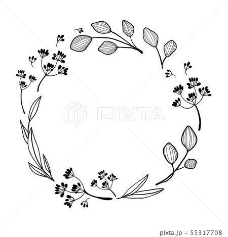 Black and white vector illustration with flowers 55317708