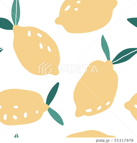 Doodle lemon vector seamless pattern 55317976