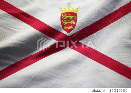 Closeup of Ruffled Jersey Flag 55319193
