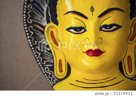 wooden buddha mask wall background wooden buddha mask wall background 55319431