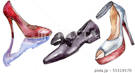 Fashionable sketch glamour illustration in a watercolor style isolated element. Watercolour 55319570