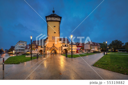 Tubinger Tor at dusk in Reutlingen, Germany Tubinger Tor at dusk in Reutlingen, Germany 55319882