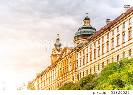 Melk Abbey, German: Stift Melk. Benedictine abbey above the town of Melk in Lower Austria, Austria Melk Abbey, German: Stift Melk. Benedictine abbey above the town of Melk in Lower Austria, Austria 55320025
