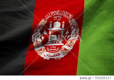 Afghanistan ruffled flag waving in the wind 55320117