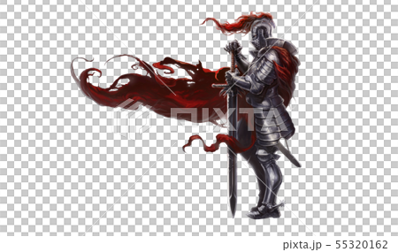 Medieval knight with long sword realistic isolated 55320162