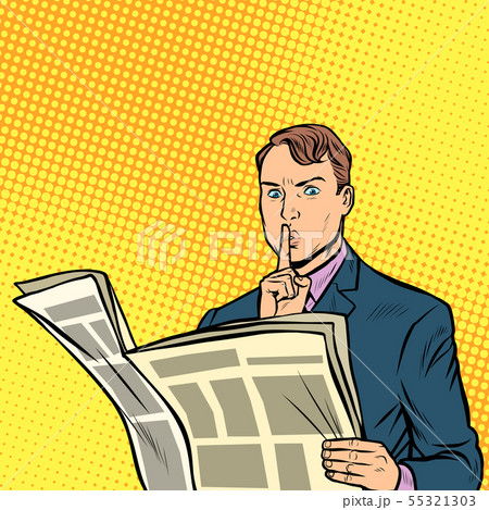 media censorship. man reading a newspaper 55321303