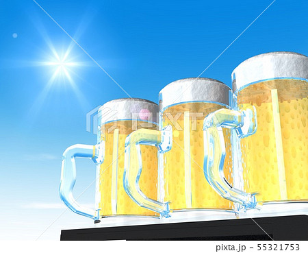 ビール 夏イメージのイラスト素材