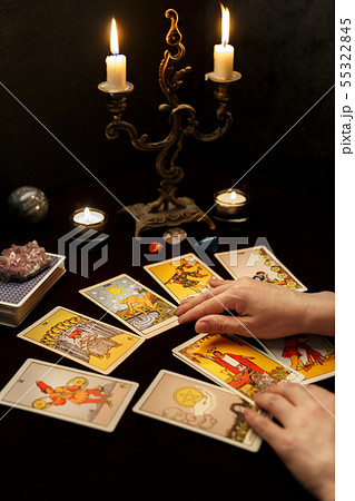 Woman hands with Tarot cards Woman hands with Tarot cards 55322845