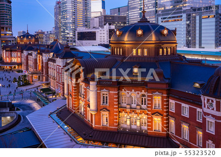 東京駅舎 夕景 東京駅舎 夕景 55323520