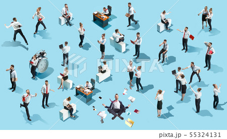Business, recruitment, human resources department concept in creative collage Business, recruitment, human resources department concept in creative collage 55324131
